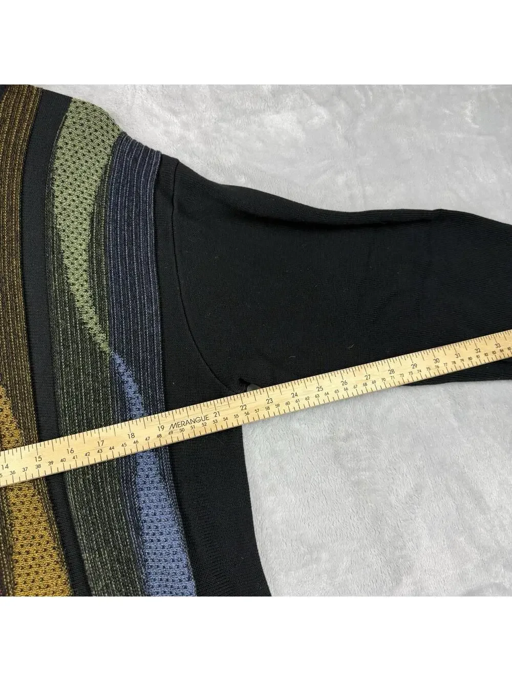 Vintage Tosani Canada Made Coogi Style Knit Sweater Multicolor Textured Men Sz M - Picture 4 of 7